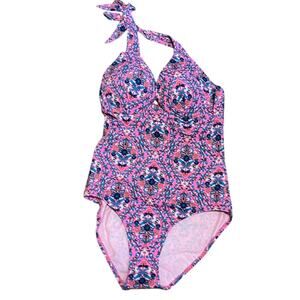 Boden Hot Pink Floral Enhancer Swimsuit  swimsuit 32D